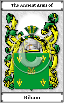 Biham Family Crest Download (JPG) Book Plated - 600 DPI