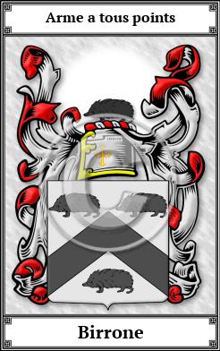 Birrone Family Crest Download (JPG) Book Plated - 600 DPI