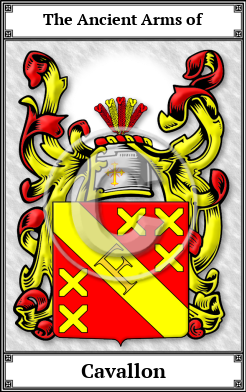 Cavallon Family Crest Download (JPG)  Book Plated - 150 DPI