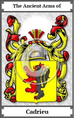 Cadrieu Family Crest Download (JPG)  Book Plated - 150 DPI