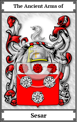 Sesar Family Crest Download (JPG)  Book Plated - 150 DPI