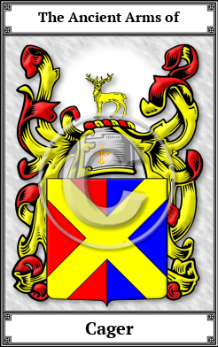 Cager Family Crest Download (JPG)  Book Plated - 150 DPI