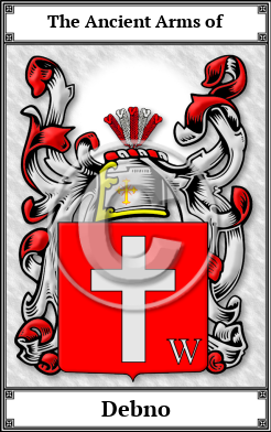 Debno Family Crest Download (JPG) Book Plated - 600 DPI