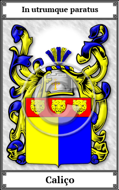 Caliço Family Crest Download (JPG)  Book Plated - 150 DPI
