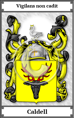 Caldell Family Crest Download (JPG) Book Plated - 600 DPI