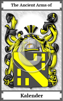 Kalender Family Crest Download (JPG)  Book Plated - 150 DPI