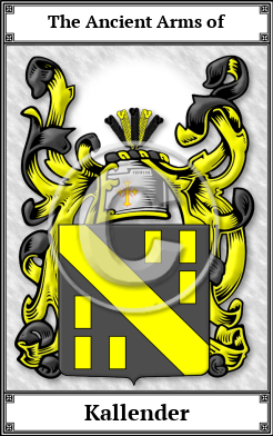 Kallender Family Crest Download (JPG) Book Plated - 600 DPI