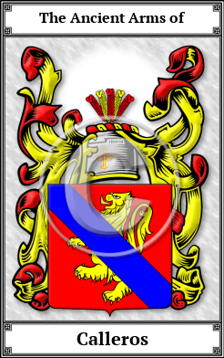 Calleros Family Crest Download (JPG) Book Plated - 600 DPI