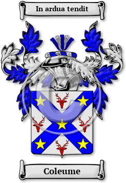 Coleume Family Crest Download (jpg) Legacy Series - 150 DPI