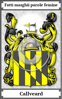 Callveard Family Crest Download (JPG)  Book Plated - 150 DPI