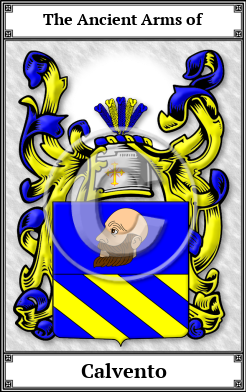Calvento Family Crest Download (JPG)  Book Plated - 150 DPI