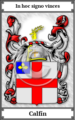 Calfín Family Crest Download (JPG) Book Plated - 600 DPI