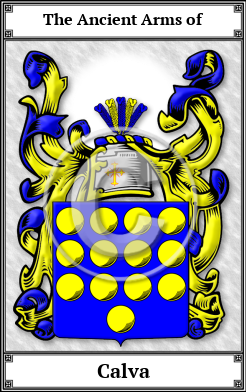 Calva Family Crest Download (JPG)  Book Plated - 150 DPI