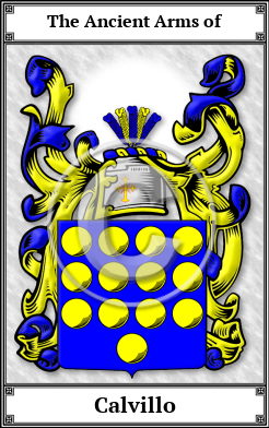 Calvillo Family Crest Download (JPG)  Book Plated - 150 DPI