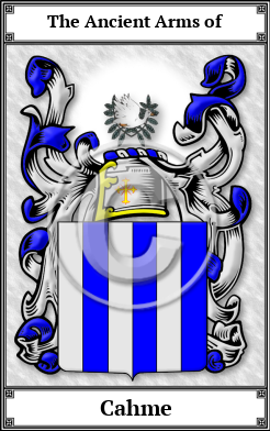 Cahme Family Crest Download (JPG) Book Plated - 600 DPI