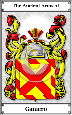 Gamero Family Crest Download (JPG)  Book Plated - 150 DPI