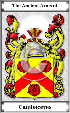 Cambaceres Family Crest Download (JPG)  Book Plated - 150 DPI