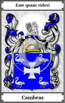 Cambras Family Crest Download (JPG)  Book Plated - 150 DPI