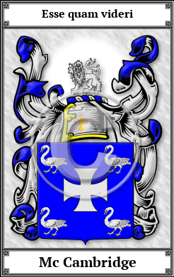 Mc Cambridge Family Crest Download (JPG)  Book Plated - 150 DPI