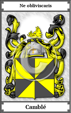 Camblé Family Crest Download (JPG)  Book Plated - 150 DPI