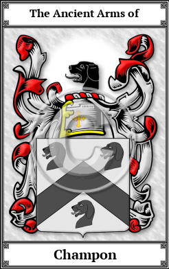 Champon Family Crest Download (JPG)  Book Plated - 150 DPI