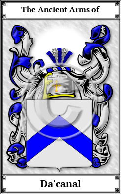 Da'canal Family Crest Download (JPG) Book Plated - 600 DPI