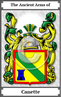 Canette Family Crest Download (JPG)  Book Plated - 150 DPI