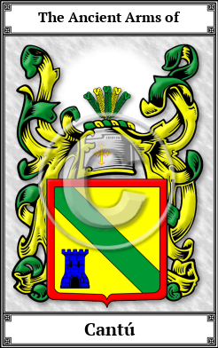 Cantú Family Crest Download (JPG)  Book Plated - 150 DPI