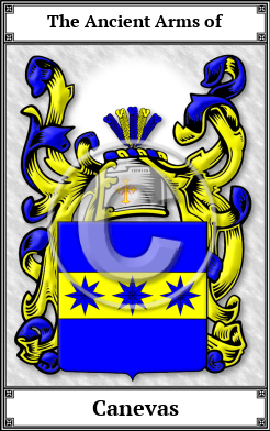 Canevas Family Crest Download (JPG)  Book Plated - 150 DPI