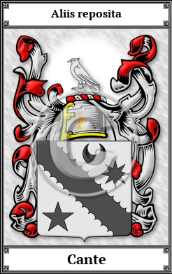 Cante Family Crest Download (JPG)  Book Plated - 150 DPI