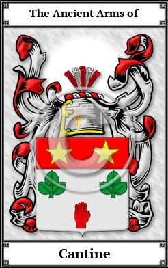 Cantine Family Crest Download (JPG)  Book Plated - 150 DPI