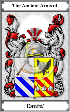 Cantu' Family Crest Download (JPG)  Book Plated - 150 DPI