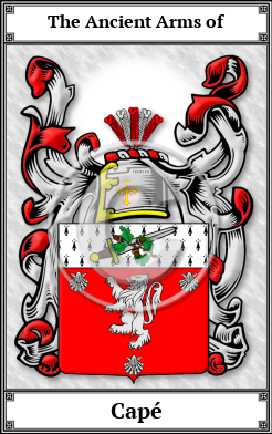 Capé Family Crest Download (JPG) Book Plated - 600 DPI
