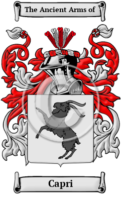 Capri Name Meaning, Family History, Family Crest & Coats of Arms