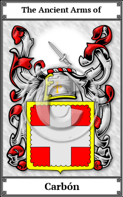 Carbón Family Crest Download (JPG)  Book Plated - 150 DPI