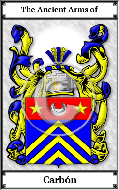 Carbón Family Crest Download (JPG)  Book Plated - 150 DPI