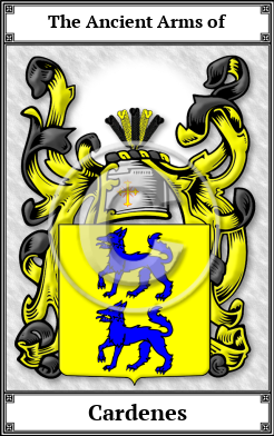 Cardenes Family Crest Download (JPG)  Book Plated - 150 DPI
