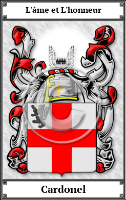Cardonel Family Crest Download (JPG)  Book Plated - 150 DPI