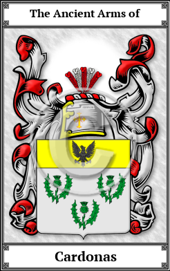 Cardonas Family Crest Download (JPG) Book Plated - 600 DPI