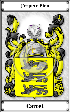 Carret Family Crest Download (JPG)  Book Plated - 150 DPI