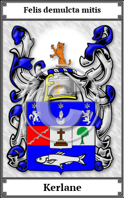 Kerlane Family Crest Download (JPG)  Book Plated - 150 DPI