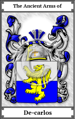 De-carlos Family Crest Download (JPG)  Book Plated - 150 DPI