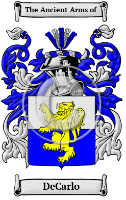 DeCarlo Family Crest Download (JPG) Heritage Series - 600 DPI