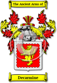Decarmine Family Crest Download (JPG) Legacy Series - 600 DPI
