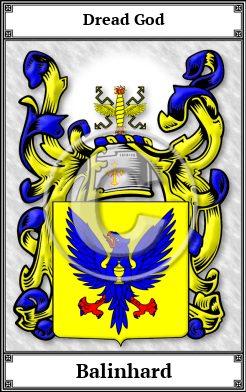Balinhard Family Crest Download (JPG)  Book Plated - 150 DPI