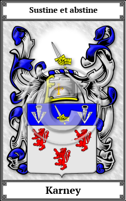 Karney Family Crest Download (JPG) Book Plated - 600 DPI