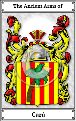 Cará Family Crest Download (JPG)  Book Plated - 150 DPI