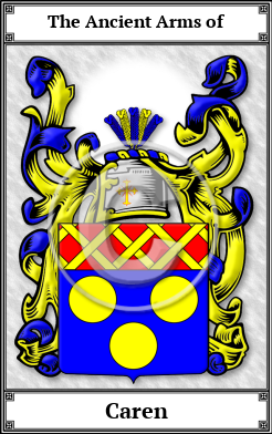 Caren Family Crest Download (JPG)  Book Plated - 150 DPI