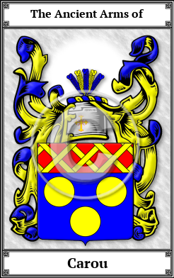 Carou Family Crest Download (JPG)  Book Plated - 150 DPI