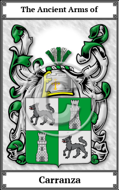 Carranza Family Crest Download (JPG)  Book Plated - 150 DPI